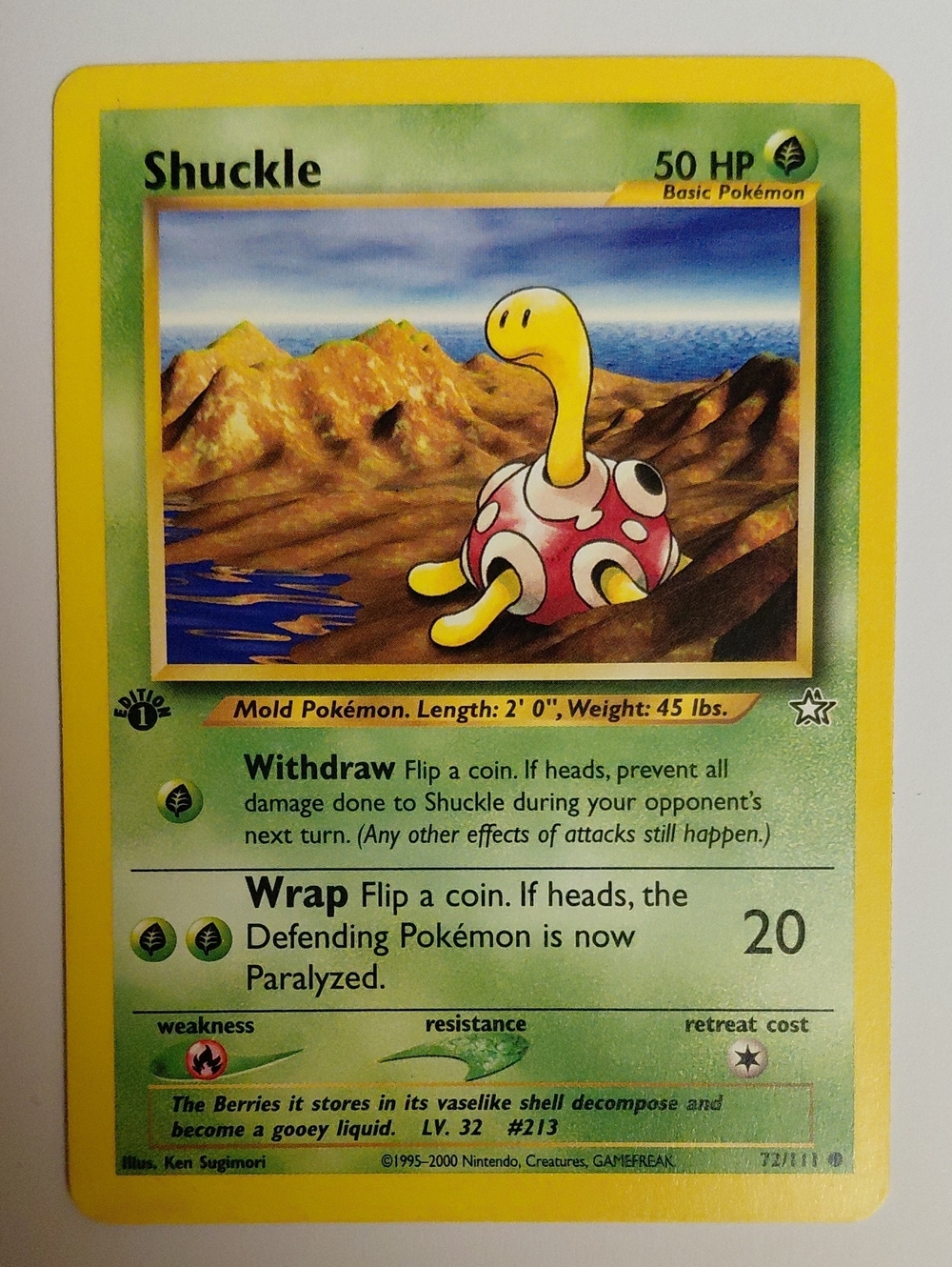 1st Edition Vintage Shuckle - Neo Discovery Pokemon Card